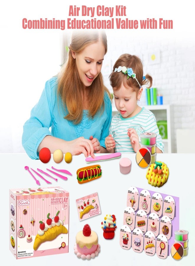 BGick Air Dry Clay for Kids, Cake Themed, DIY Model Magic Clay with Sculpting Tools and Tutorials, 12 Boxes Modeling Magic Soft Clay Art Sculpting Supplies, Arts and Crafts Gift for Kids - Image 4